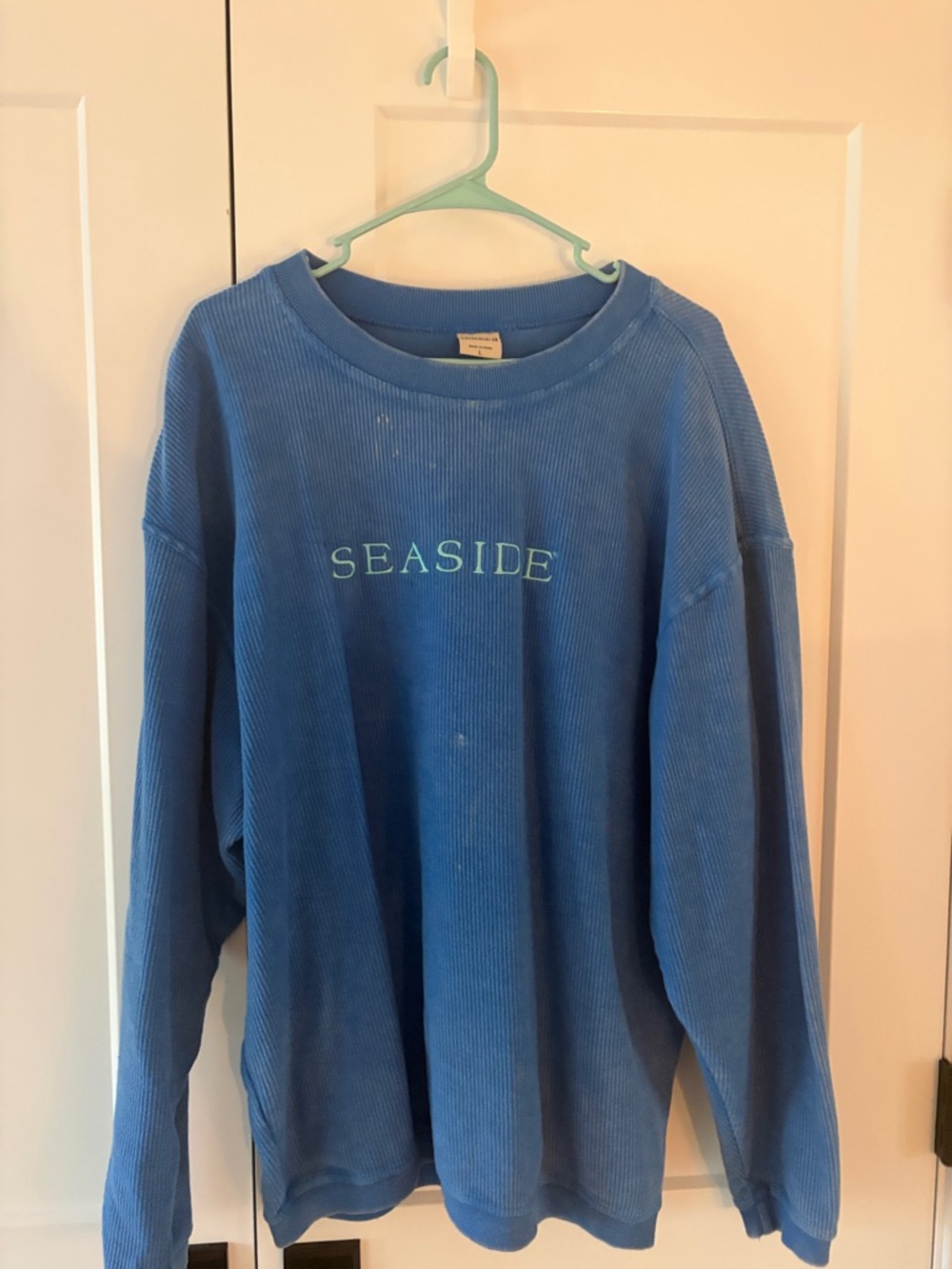 Seaside Blue Women's Ribbed Crewneck Sweater